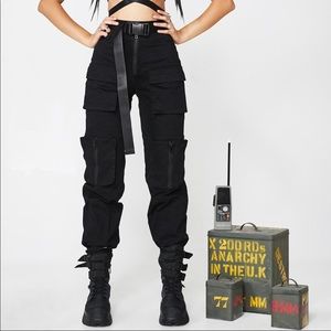 Dolls Kill Black Cargo Pants